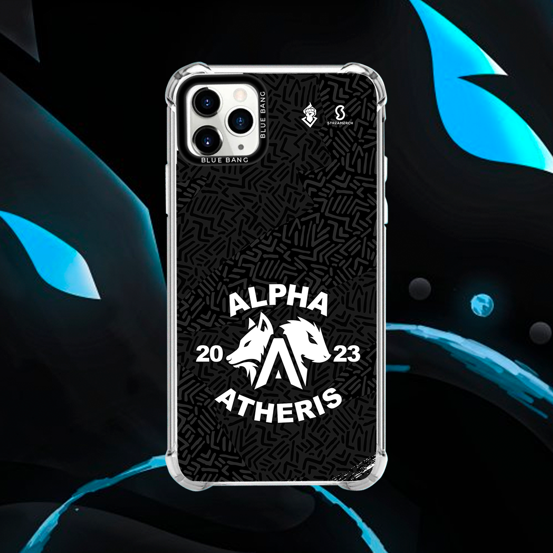 Funda para celulares hológrafica Alpha Atheris Negra
